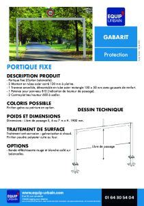 PORTIQUE GABARIT FIXE LAQUE  4 M - GABARIT4L