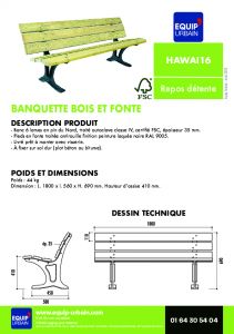Le bans en bois et fonte - HAWAI16