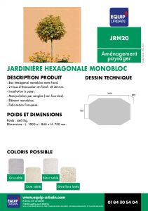 JARDINIERE BETON HEXAGONALE - JRH20.OS