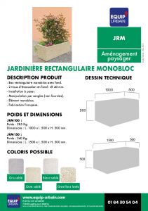 JARDINIERE RECTANGLE 1000X500X500 - JRM100.XXXXXXXXXXXXXXX