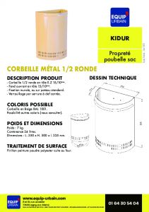 CORBEILLE 1/2 RONDE TOLE-- 24L - KIDUR