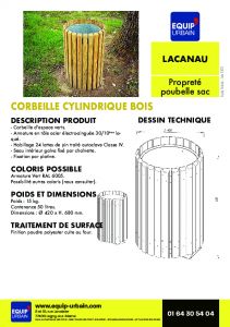 CORBEILLE RONDE BOIS CLASSE 4 - 50L - LACANAU