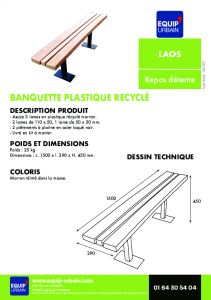 La banquette en plastique recycl - LAOS