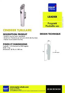 CENDRIER TUBULAIRE INOX 1.6L - LEADER