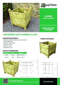 JARDINIERE CARREE A BOULE - LILIUMB