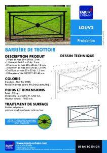 BARRIERE DE TROTTOIR A SCELLER LAQUE 2M - LOUV2