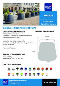 BORNE JARDINIERE BETON - MAOUS