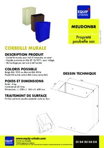 CORBEILLE DE HALL MURAL - 20 L - MEUDONBR