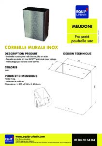 CORBEILLE DE HALL MURAL INOX - MEUDONI