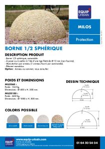 BORNE 1/2 SPHERE   100 - MILOS100.OS