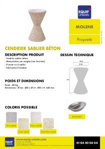 CENDRIER SABLIER BETON MOLENE - MOLENE.OCRE SABLE