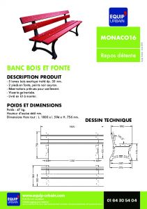 Le banc en bois et fonte - MONACO16