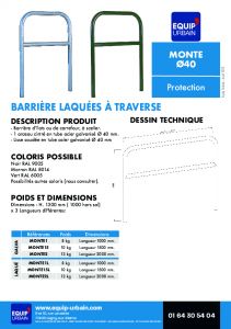 BARRIERE A TRAVERSE LAQUE 1M50 - MONTE15L