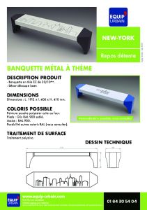 La banquette en tle dcor NEW-YORK