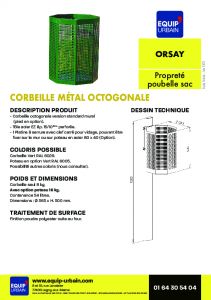 CORBEILLE OCTOGONALE - 54L - ORSAY