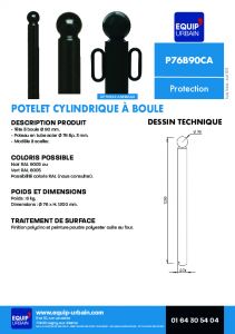 POTELET 1M20   76 BOULE   90 POLYZINC - P76B90CA