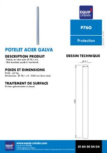 POTELET GALVA   76 - H 1200 - P76G