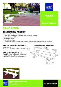 Le banc en bton blanc nature - PARMA