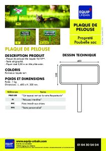 PLAQUE DE PELOUSE TOLE LAQUEE   PIQUET - PPS