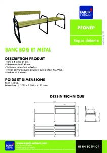 Le banc en Pin et tube mtal - PEONEP