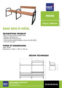 Le banc en bois exotique et tube mtal - PEONE