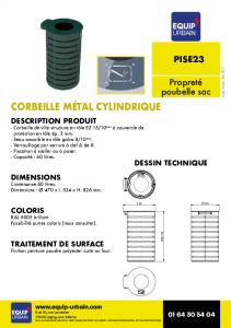 CORBEILLE CYLINDRIQUE METAL BICOLOR-COUVERCLE SABLE RAL 7016 AVE