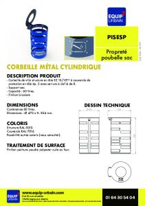 CORBEILLE CYLINDRIQUE METAL - PISESP