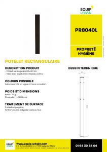 POTELET DE CORBEILLE 80X40 LAQUE-H1200 - PR8040L