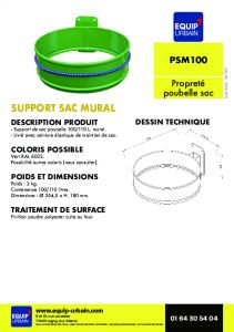 SUPPORT SAC MURAL AVEC CEINTURE ELASTIC-- 100/110L - PSM100