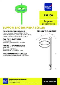 SUPPORT SAC BRUT SUR PIED A SCELLER-- 100/110L AVEC CEINTURE ELA