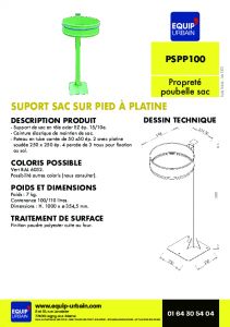 SUPPORT SAC SUR PIED A PLATINE-- 100/110L AVEC CEINTURE ELASTIQU