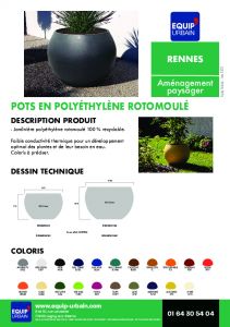 JARDINIERE POLYETHYLENE   1168 - 500L-EFFET CORTEN - RENNES1168C