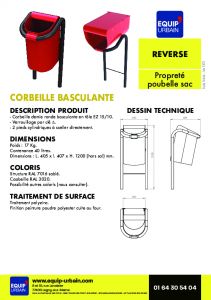 CORBEILLE ACIER BASCULANTE-- 100L - REVERSE