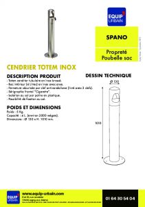 TOTEM CENDRIER INOX BROSSE 4L - SPANO