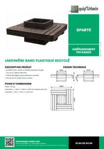 JARDINIERE BANC PLASTIQUE RECYCLE - SPARTE