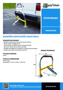 BARRIERE RENFORCEE RABATTABLE JAUNE - STOPCRASH