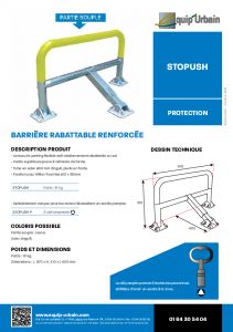 BARRIERE RENFORCEE RABATTABLE JAUNE - STOPUSHP