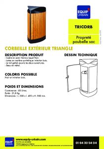 CORBEILLE TRIANGLE EXTERIEURE-DECOR IMITATION BOIS - TRICORB