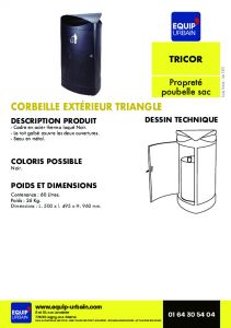 CORBEILLE TRIANGLE EXTER. 60L - TRICOR