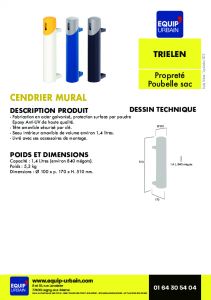 CENDRIER MURAL TRIELEN 1.4L ARGENT - TRIELEN.39141