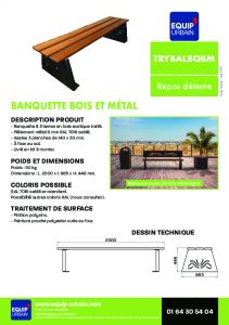 La banquette en bois exotique et mtal - TRYBALBQBM