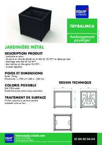 JARDINIERE METAL-L596 - l540 - H540 - TRYBALMCA