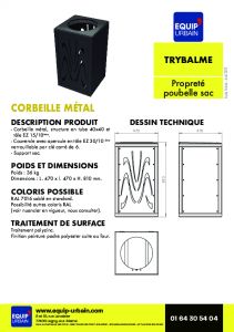 CORBEILLE METAL VISON 100 L - TRYBALME