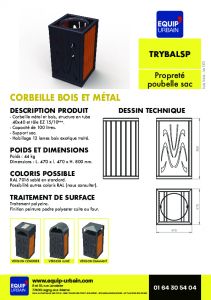 CORBEILLE METAL BOIS EXOTIQUE - TRYBALSP