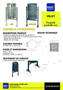 CORBEILLE INOX CYLINDRIQUE S/PIED - VELIZYI
