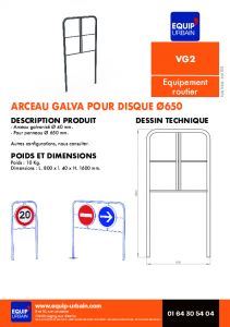 ARCEAU GALVA POUR DISQUE  650 - VG2