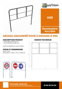 ARCEAU GALVA POUR 2 DISQUES - VG3