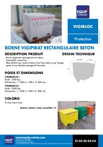 BORNE VIGIPIRAT RECTANGULAIRE BETON GRIS - VIGIBLOC10