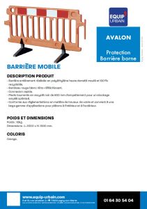 barriere de chantier plastique 2m avalon