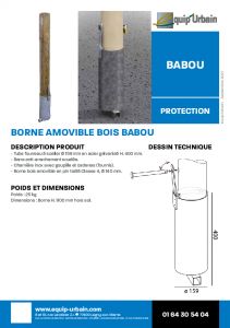 borne amovible bois 140 babou